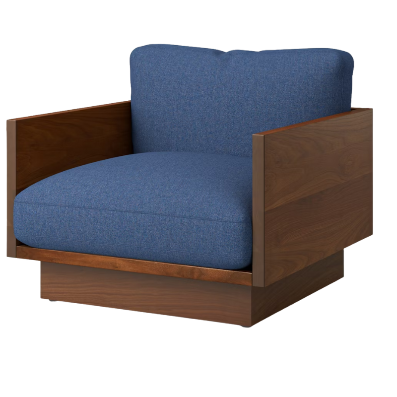 The Tudor Walnut Pawson Drift Lounge Chair from Herman Miller with luce alkali upholstery.