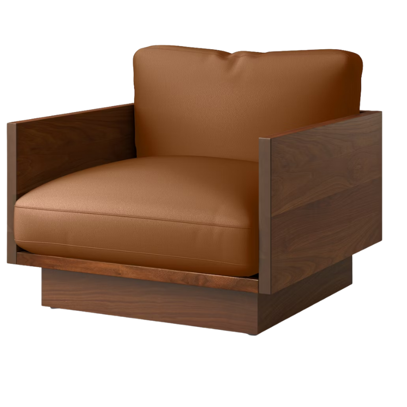 The Tudor Walnut Pawson Drift Lounge Chair from Herman Miller with prone leather bricolage upholstery.