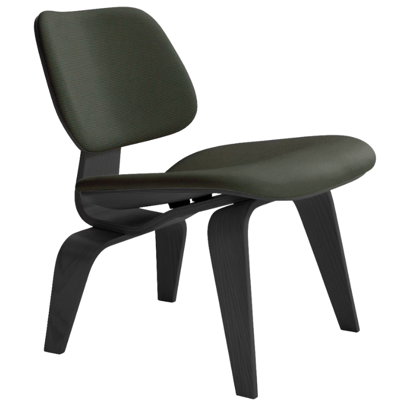 The Upholstered Ebony Eames Molded Plywood Lounge Chair Wood Base from Herman Miller with isa connect upholstery.