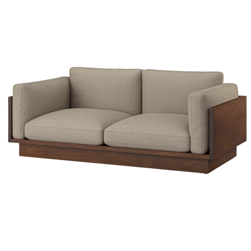 The Tudor Walnut Pawson Drift 80" Sofa from Herman Miller with isa bashful upholstery.