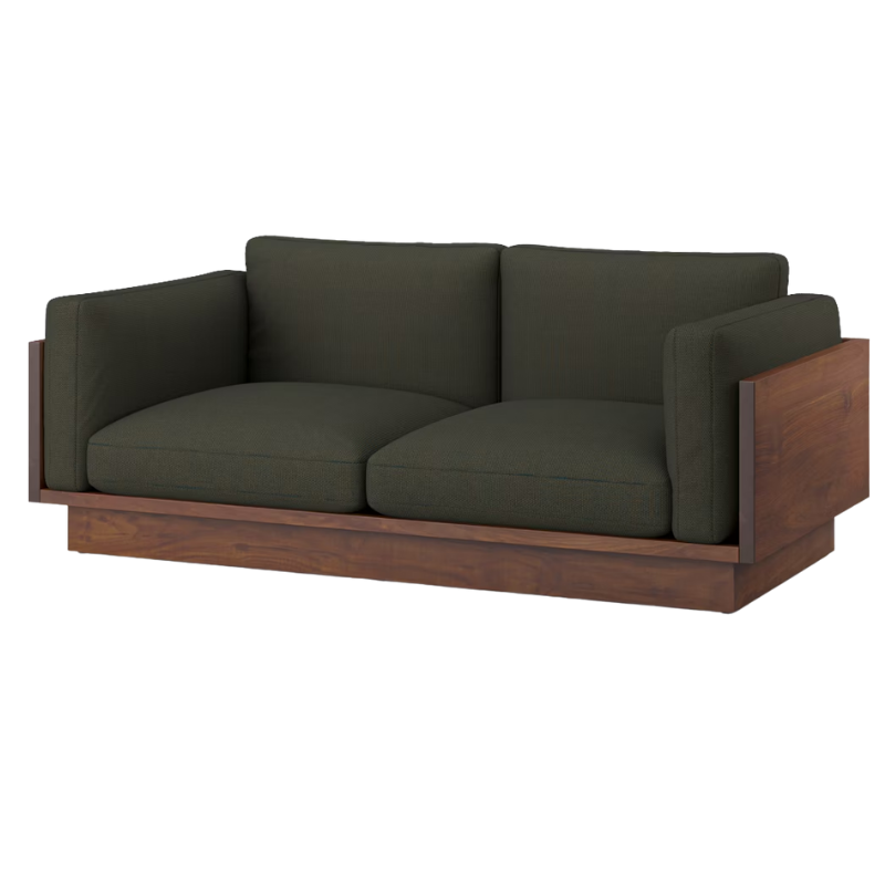 The Tudor Walnut Pawson Drift 80" Sofa from Herman Miller with isa connect upholstery.