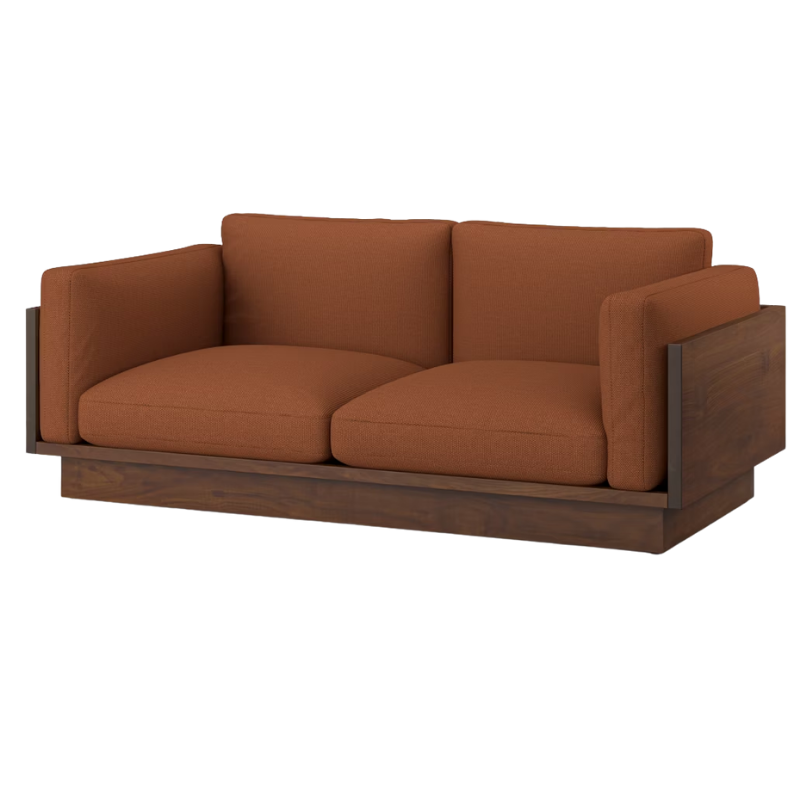 The Tudor Walnut Pawson Drift 80" Sofa from Herman Miller with isa foxtrot upholstery.