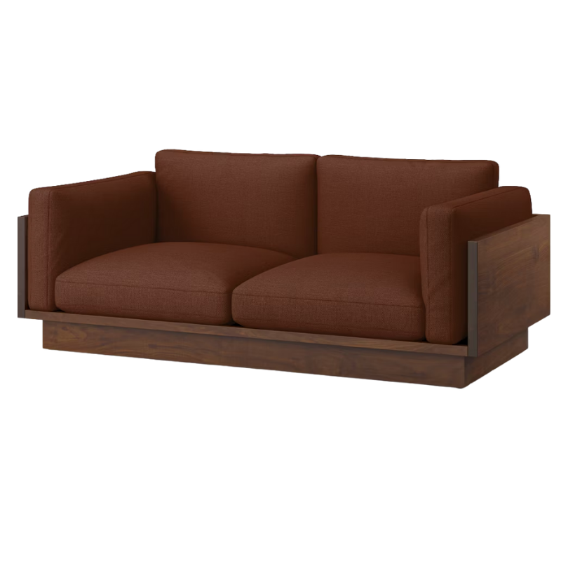 The Tudor Walnut Pawson Drift 80" Sofa from Herman Miller with mode pathway upholstery.