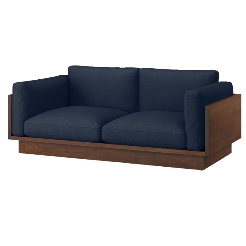 The Tudor Walnut Pawson Drift 80" Sofa from Herman Miller with mode society upholstery.