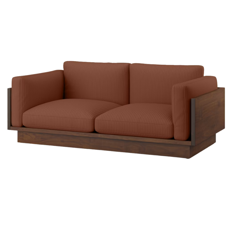 The Tudor Walnut Pawson Drift 80" Sofa from Herman Miller with passage contessa upholstery.