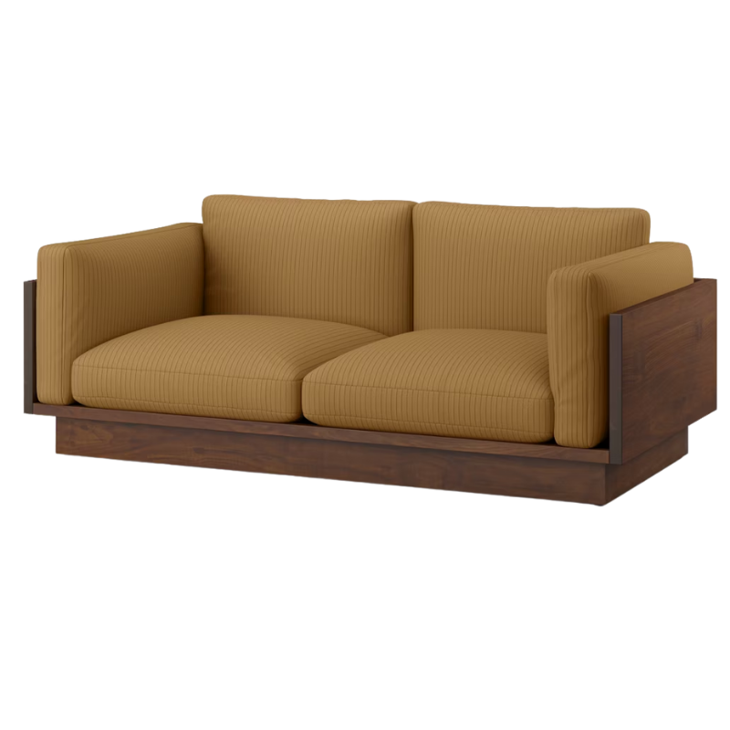 The Tudor Walnut Pawson Drift 80" Sofa from Herman Miller with passage maple upholstery.