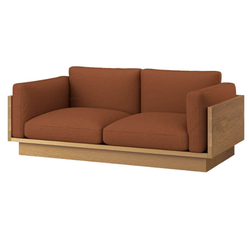 The White Oak Pawson Drift 80" Sofa from Herman Miller with isa foxtrot upholstery.