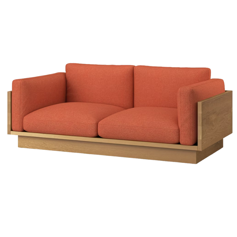 The White Oak Pawson Drift 80" Sofa from Herman Miller with luce swelter upholstery.