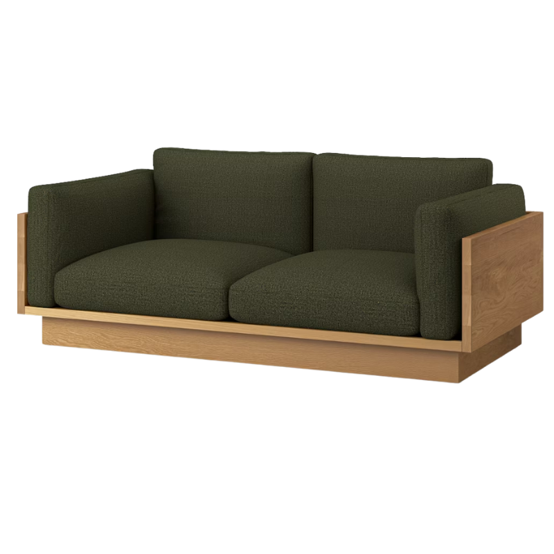 The White Oak Pawson Drift 80" Sofa from Herman Miller with rowan arboretum upholstery.
