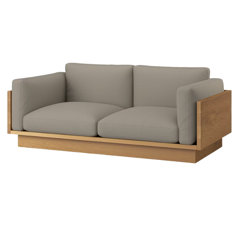 The White Oak Pawson Drift 80" Sofa from Herman Miller with tempo velvet purr upholstery.