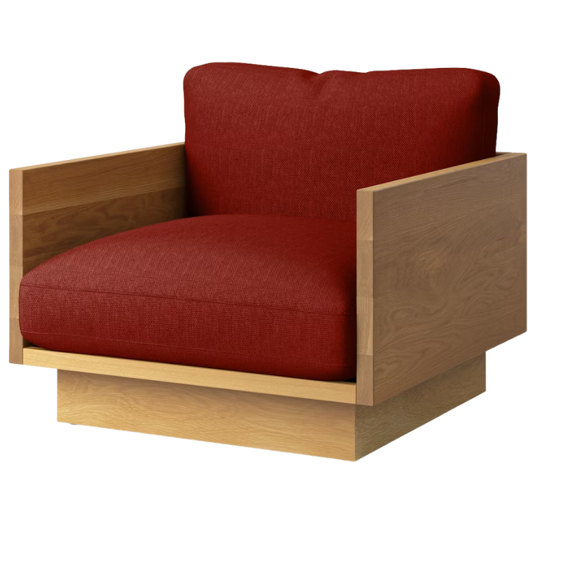 The White Oak Pawson Drift Lounge Chair from Herman Miller with mode alder upholstery.