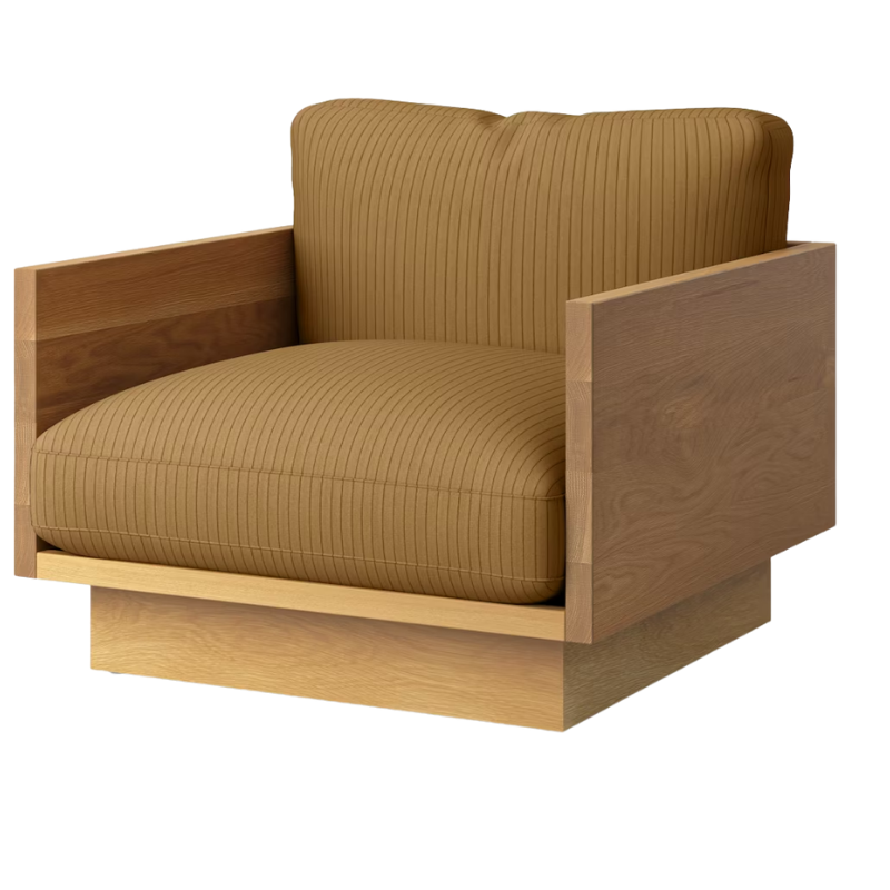 The White Oak Pawson Drift Lounge Chair from Herman Miller with passage maple upholstery.