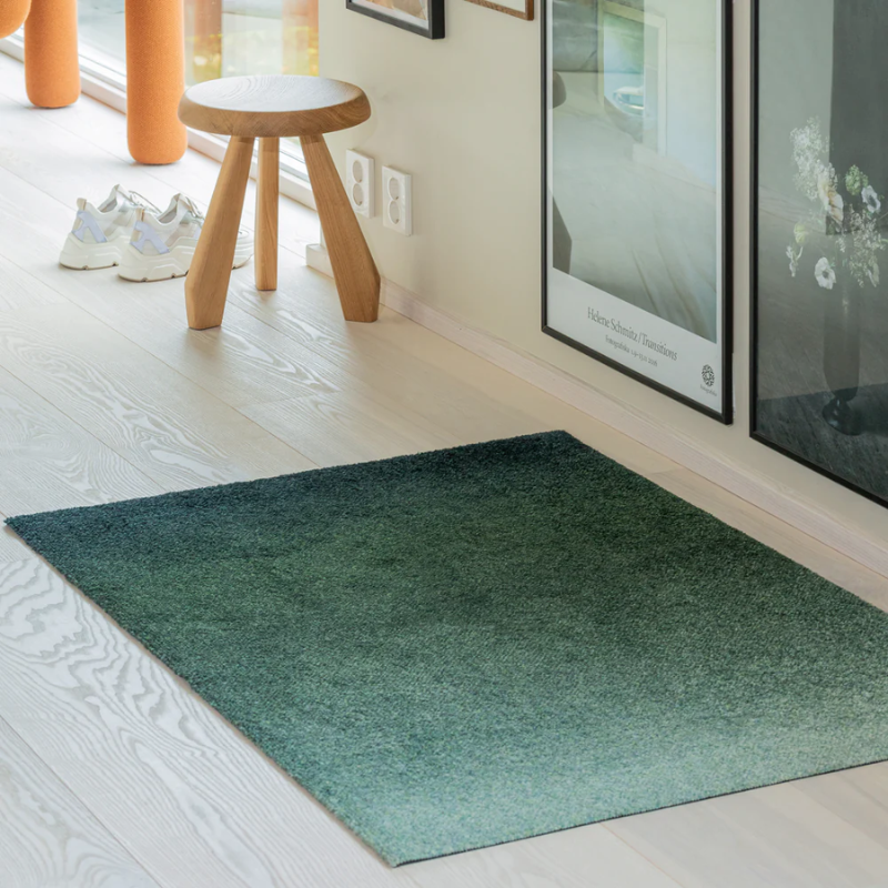 The Dis Doormat from Heymat in ocean in a living room.