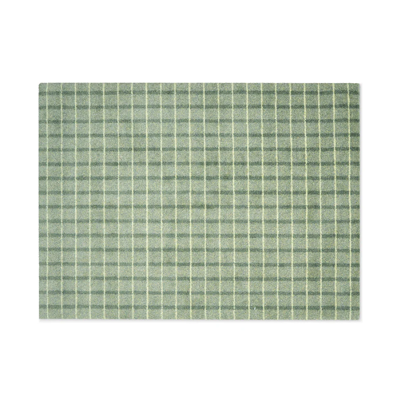 The Grid Doormat from Heymat in 44 x 32 inch in matcha lemon.