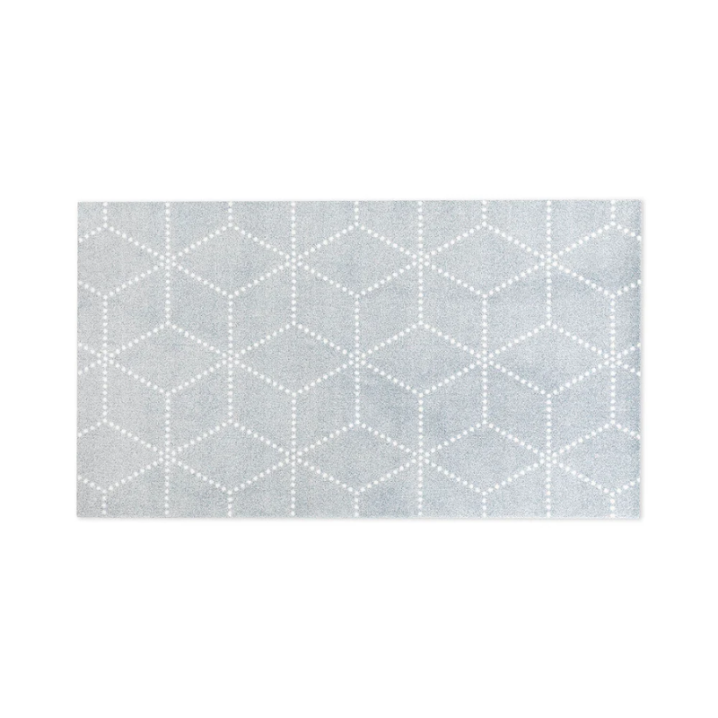 The Hagl Doormat from Heymat in 57 x 32 inch size in silver.