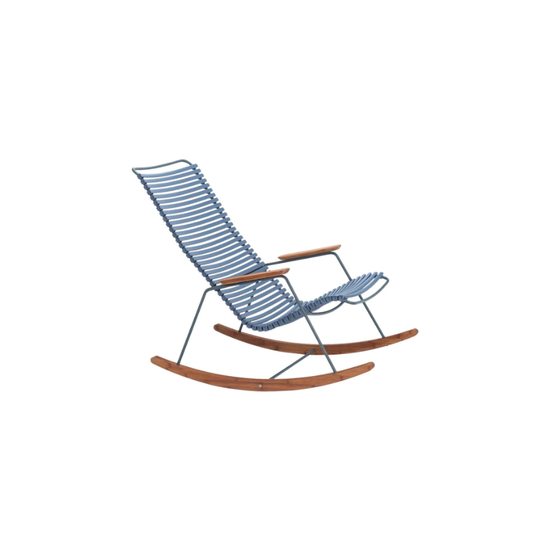 The pigeon blue Click Outdoor Rocking Chair by Houe.
