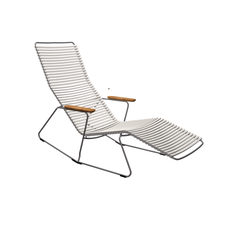 The muted white Click Outdoor Sunrocker by Houe.
