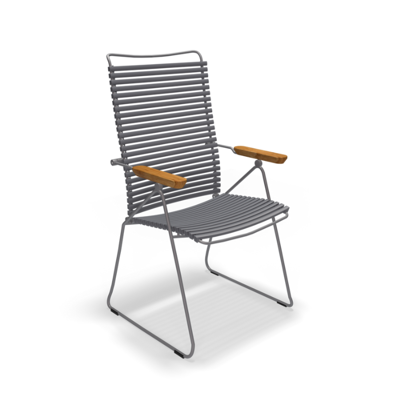 The dark grey Click Outdoor Position Chair by Houe.