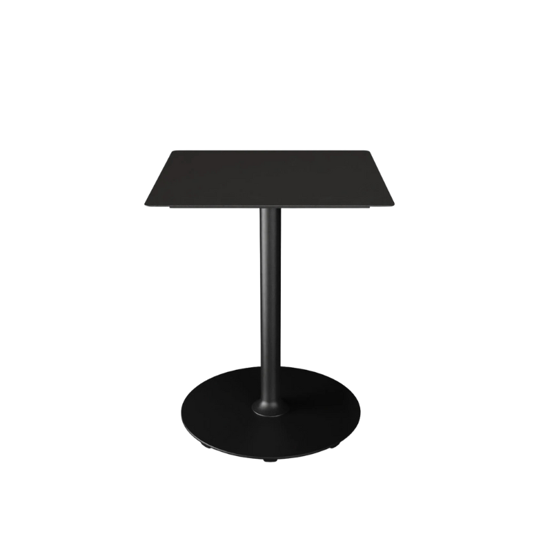The small black Pico Square Cafe Table Round Base by Houe.