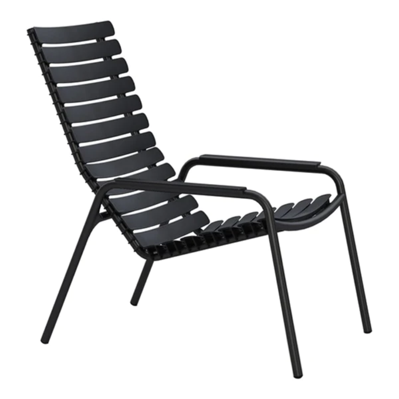 The black ReClips Outdoor Lounge Chair Aluminium by Houe.