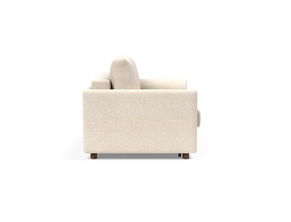 Innovation Living Neah Full Size Sofa Bed with Curved arms in Halifax Shell 365 upholstery.