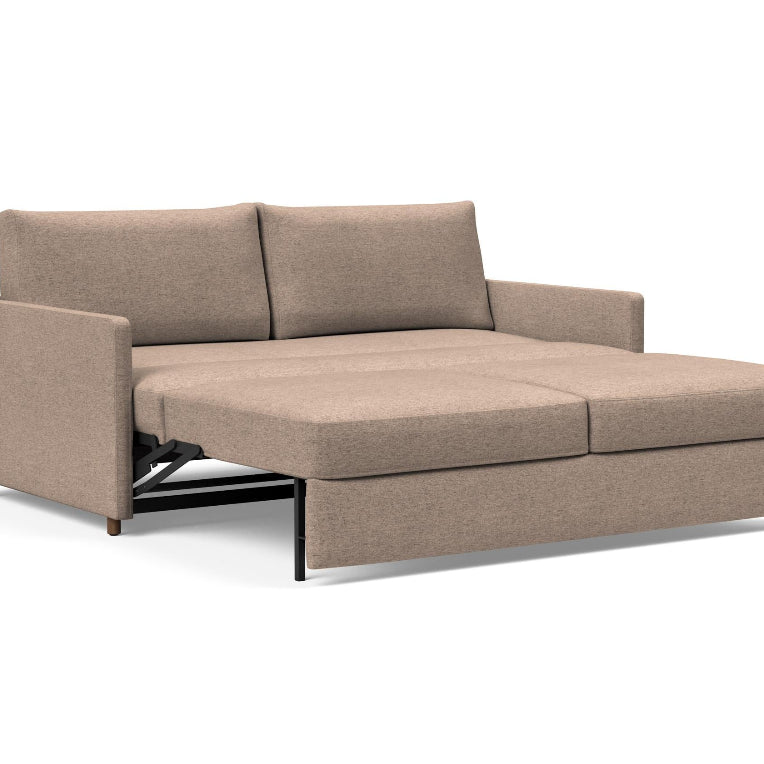 Innovation Living Neah King Size Sofa Bed with Slim Arms in Halifax Wicker open bed