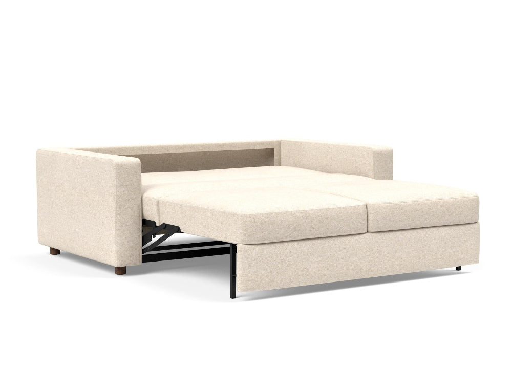 Innovation Living Neah Queen Bed with Standard Arms in Halifax Shell 365 with bed pulled out.