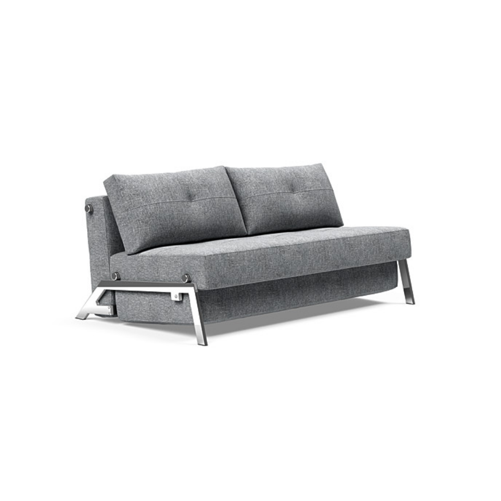 The Cubed Queen Size Sleeper Sofa with Chrome Legs from Innovation Living with twist granite 565 upholstery setup as a sofa.