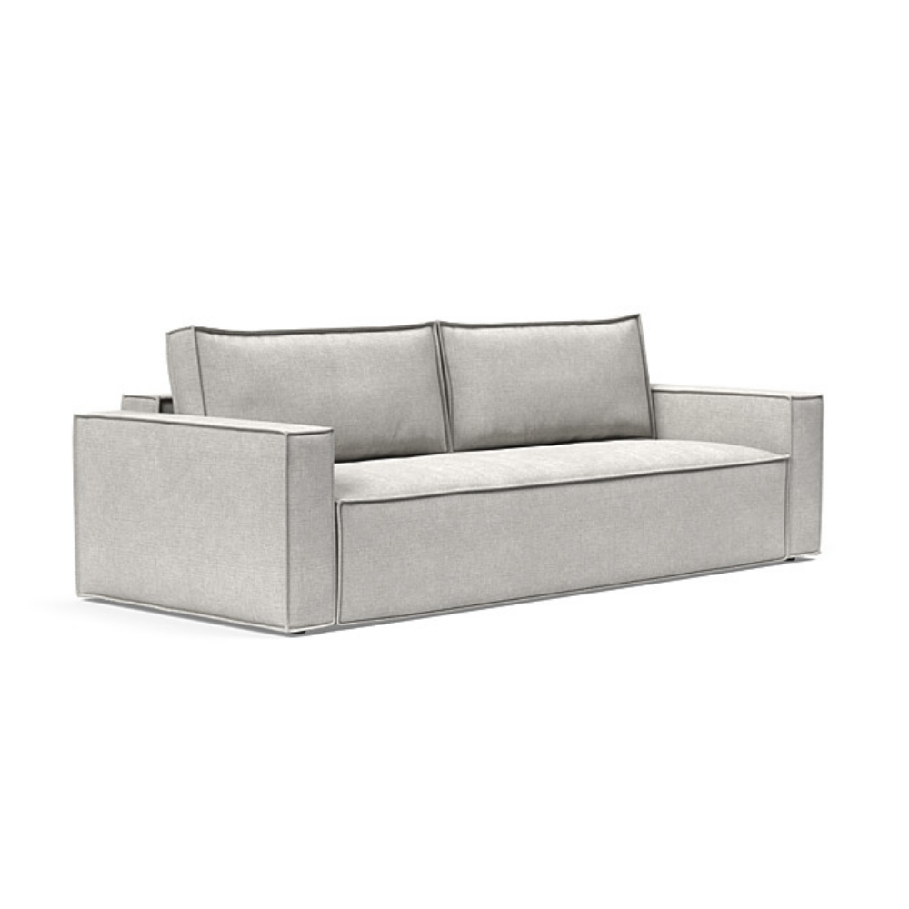 The Newilla Sleeper Sofa from Innovation Living with standard arms and adario fog 256 upholstery setup as a sofa.