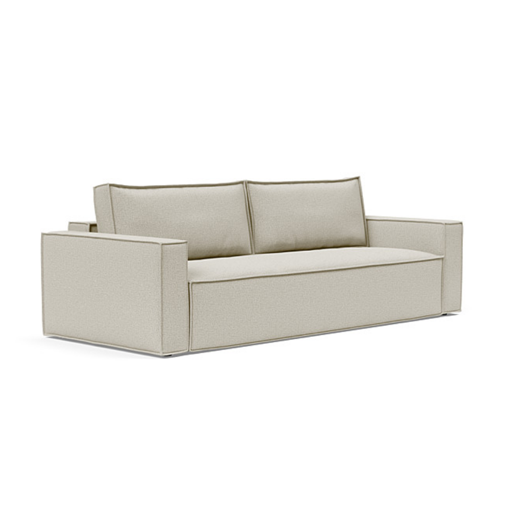 The Newilla Sleeper Sofa from Innovation Living with standard arms and mixed dance natural 527 upholstery setup as a sofa.