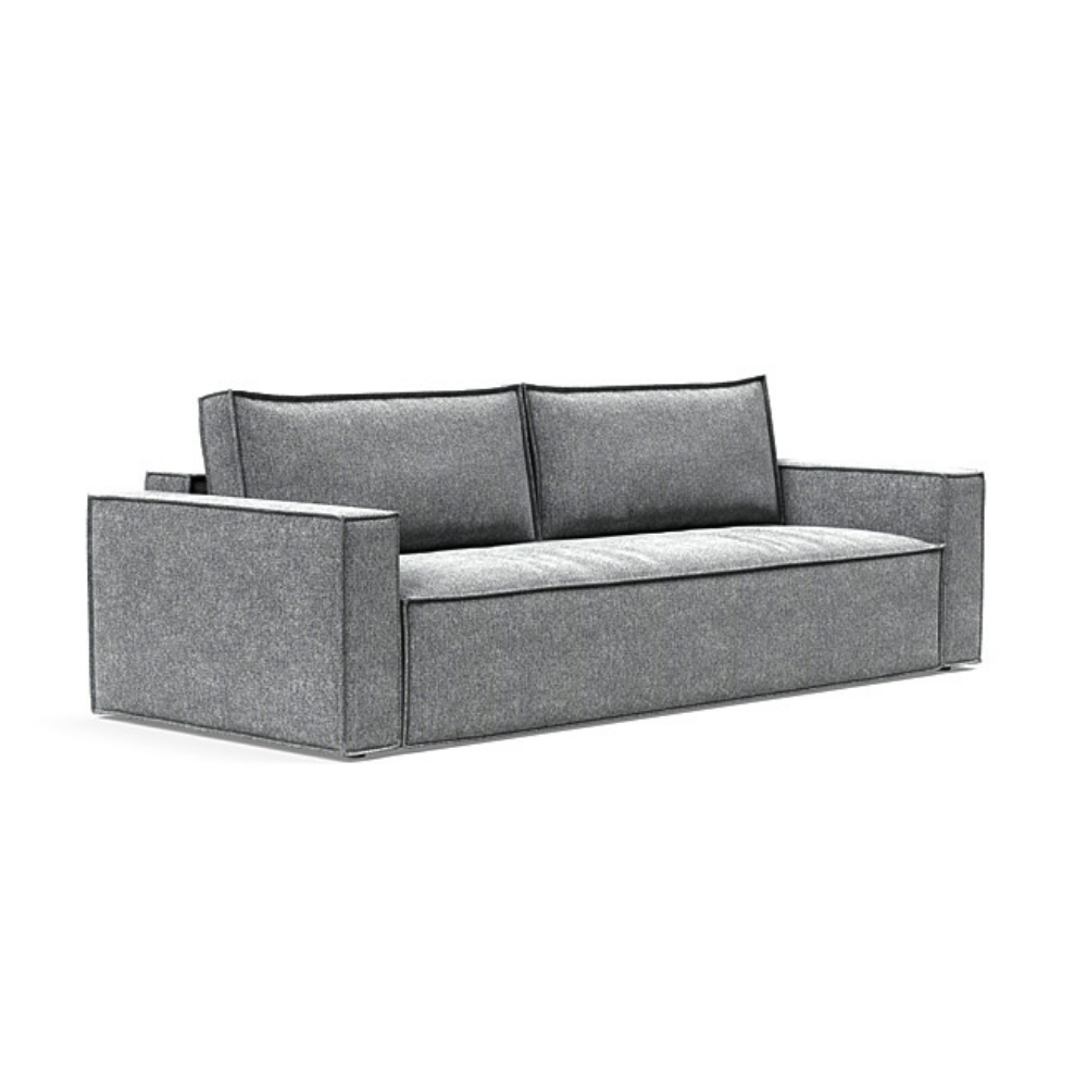 The Newilla Sleeper Sofa from Innovation Living with standard arms and taura slate grey 351 upholstery setup as a sofa.