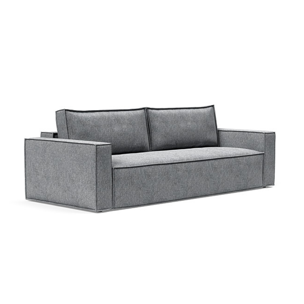 The Newilla Sleeper Sofa from Innovation Living with standard arms and twist granite 565 upholstery setup as a sofa.