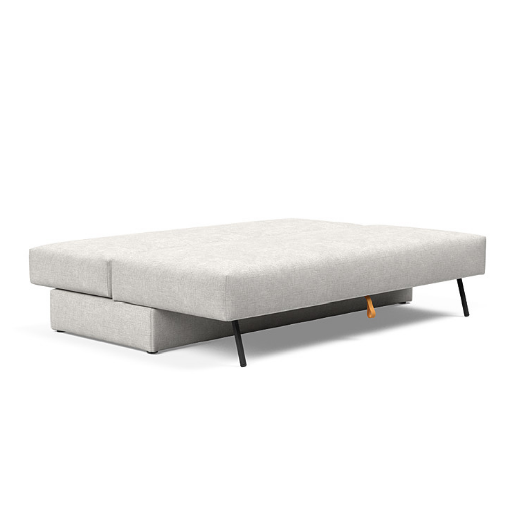 The Osvald Sofa Bed from Innovation Living with adario fog 256 upholstery setup as a bed.