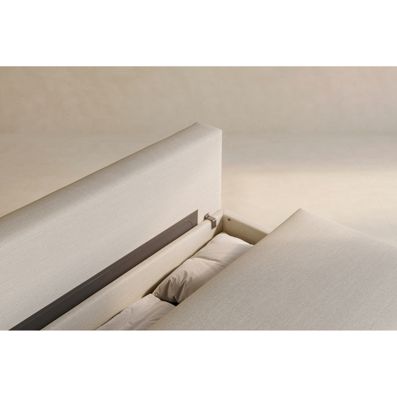 The Osvald Sofa Bed from Innovation Living with phobos latte 586 upholstery in a living room.