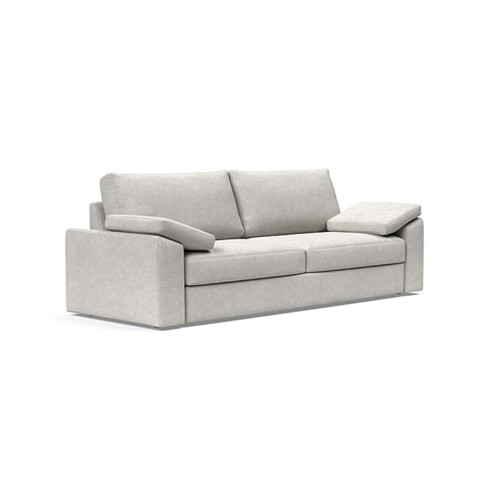 The Vilander Sleeper Sofa With Cushion Arms from Innovation Living with adario fog 256 upholstery setup as a couch.