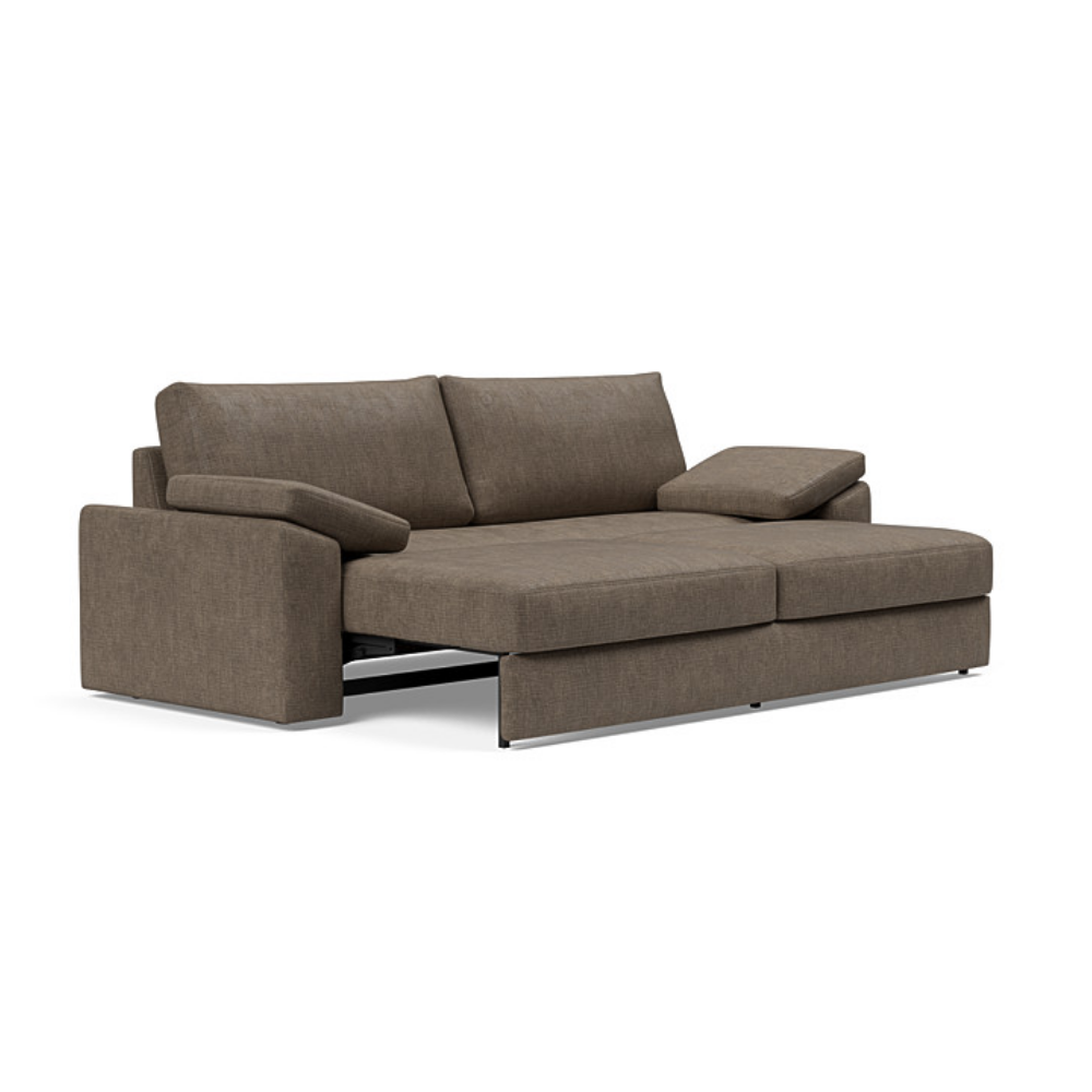 The Vilander Sleeper Sofa With Cushion Arms from Innovation Living with esina cedar brown 411 upholstery, a pull out couch.