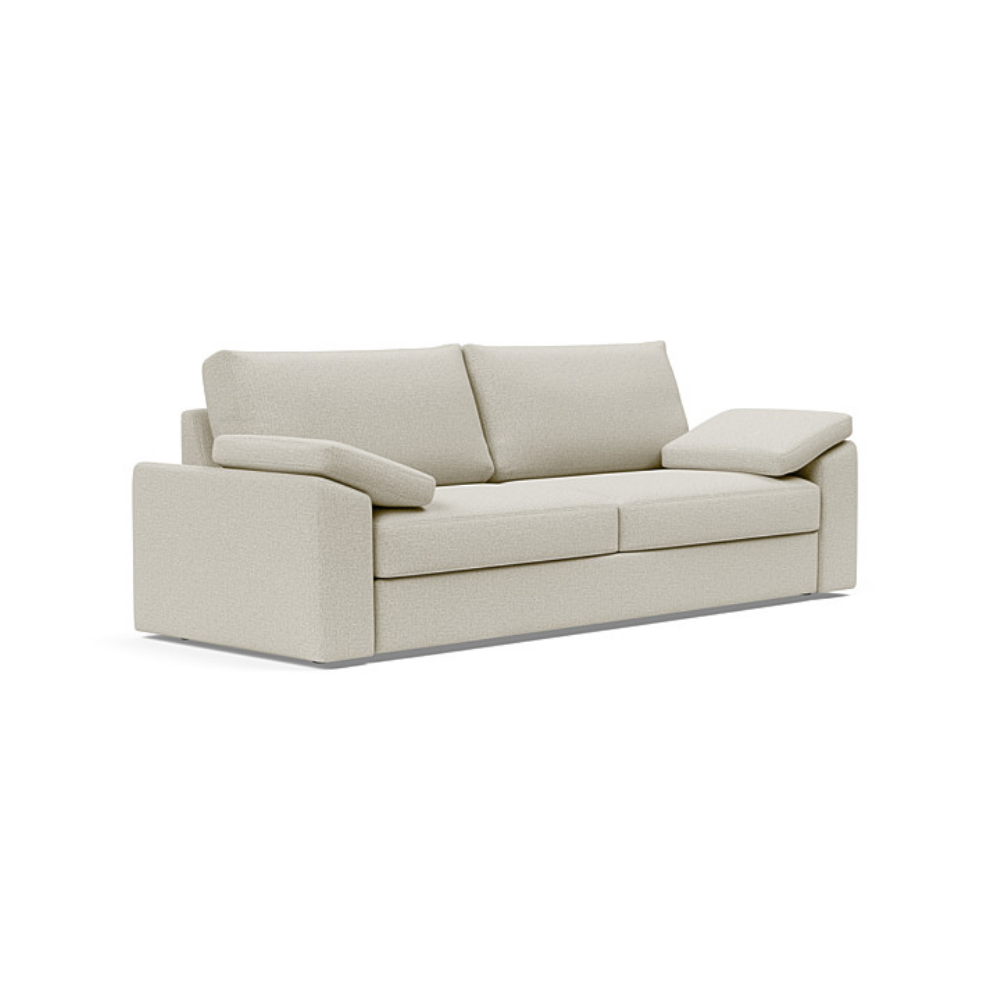 The Vilander Sleeper Sofa With Cushion Arms from Innovation Living with mixed dance natural 527 upholstery setup as a couch.