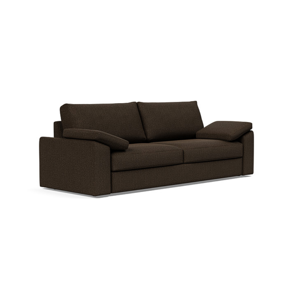 The Vilander Sleeper Sofa With Cushion Arms from Innovation Living with taura chocco 358 upholstery setup as a couch.