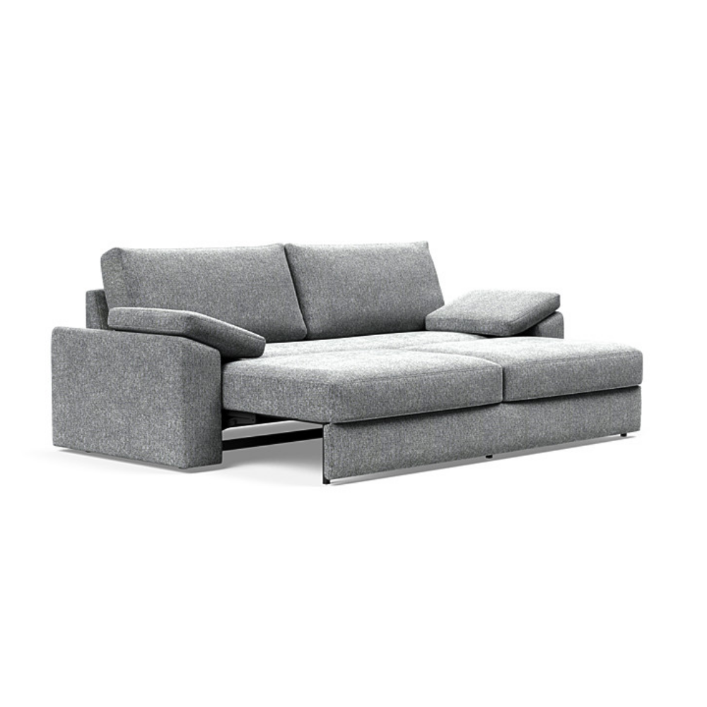 The Vilander Sleeper Sofa With Cushion Arms from Innovation Living with taura slate grey 351 upholstery, a pull out couch.
