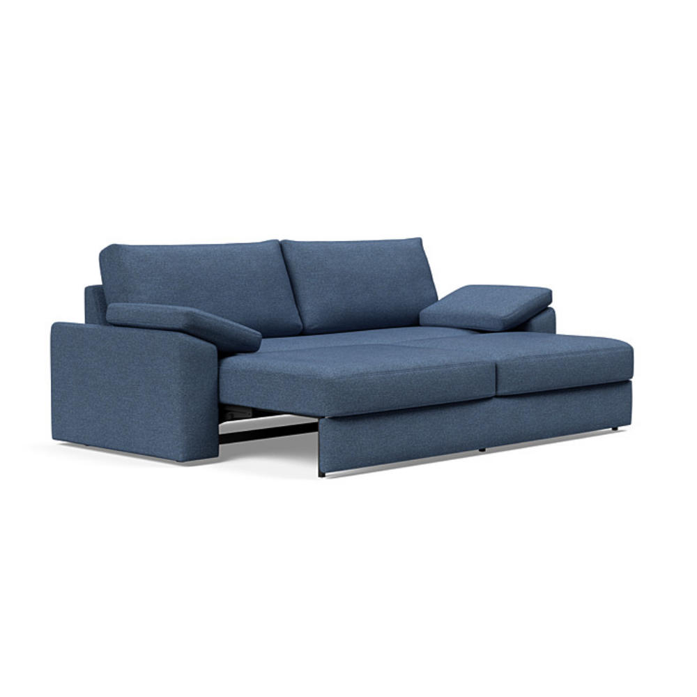 The Vilander Sleeper Sofa With Cushion Arms from Innovation Living with weda blue 302 upholstery, a pull out couch.