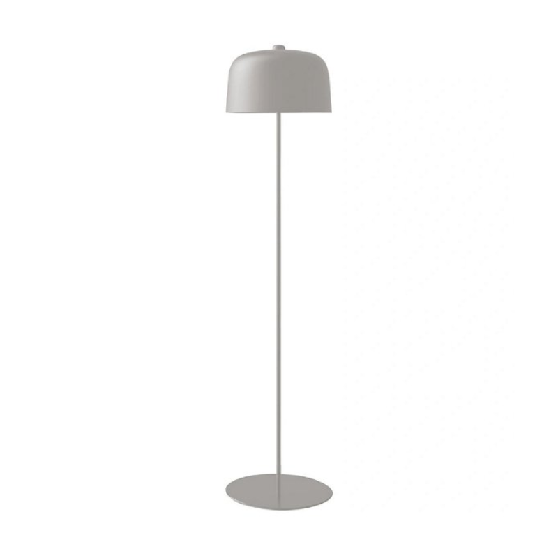 The Zile Floor Lamp from Luceplan in matte dove grey.