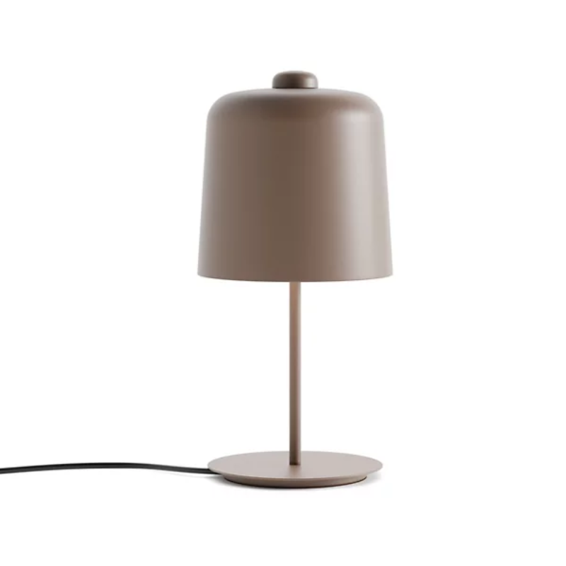The Zile Table Lamp from Luceplan in matte brick red.