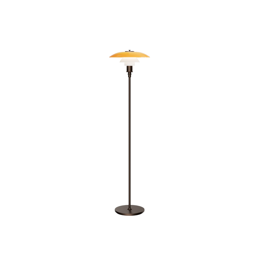 PH 3½-2½ Floor Lamp Centenary Edition by Louis Poulsen turned on.