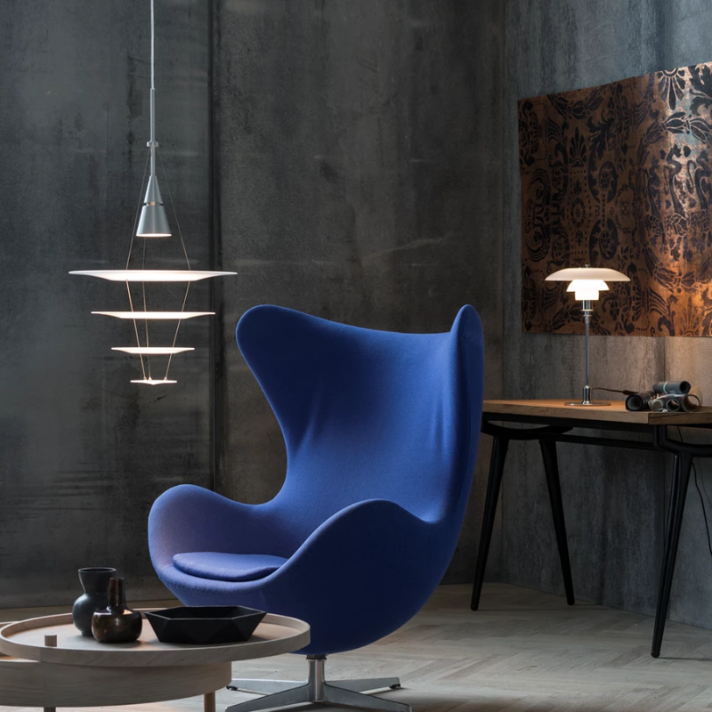 The Enigma 425 from Louis Poulsen in brushed aluminum in an office.