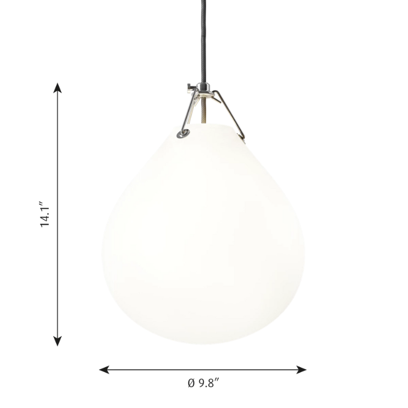 The Moser Pendant from Louis Poulsen in size large (9.8 inch) dimensions.