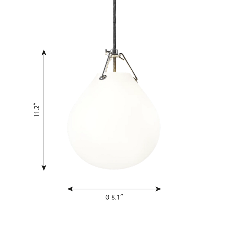 The Moser Pendant from Louis Poulsen in size medium (8.1 inch) dimensions.