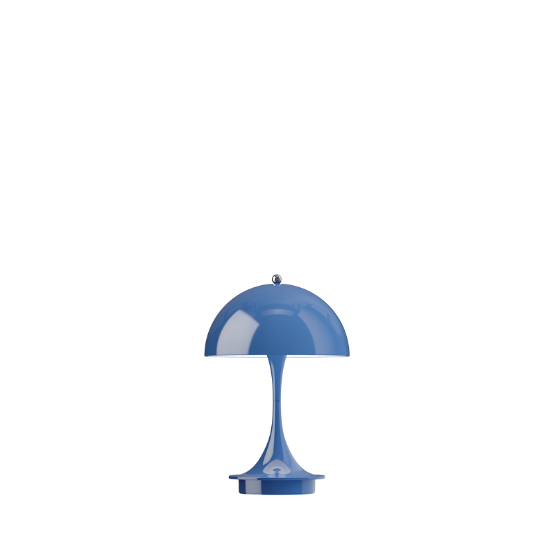 The Panthella 160 Portable Lamp from Louis Poulsen in opaque indigo blue.