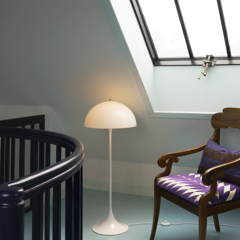 The Panthella 400 Floor Lamp by Louis Poulsen in an upstairs landing.