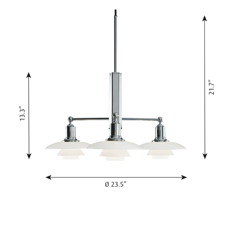 The PH 2/1 Stem Fitting from Louis Poulsen dimensions.