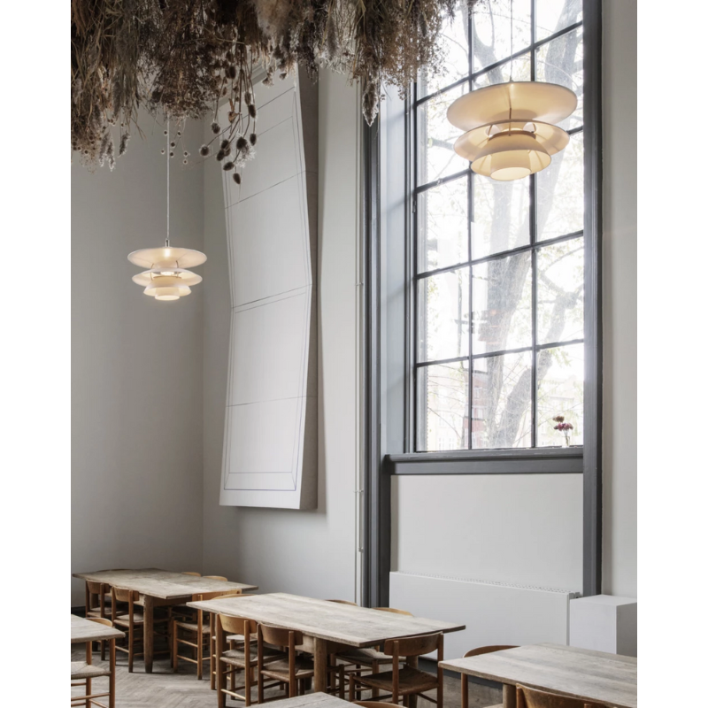 The PH 5-4½ or PH 6½-6 from Louis Poulsen in a restaurant.